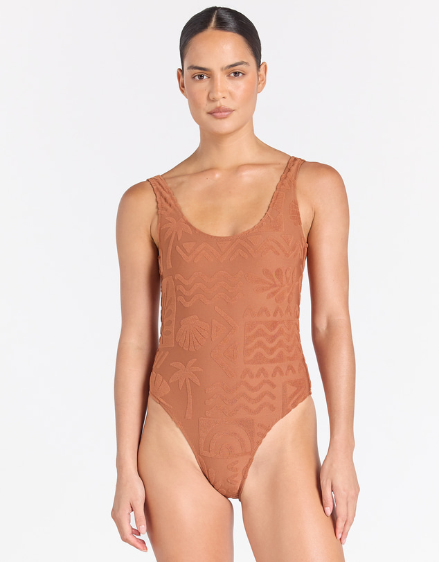 Poolside Paradiso - Mai Tai Kona One Piece - Cinnamon