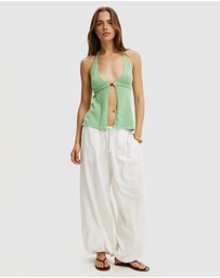 Cotton On - Textured Tie Front Knit With Bead Top