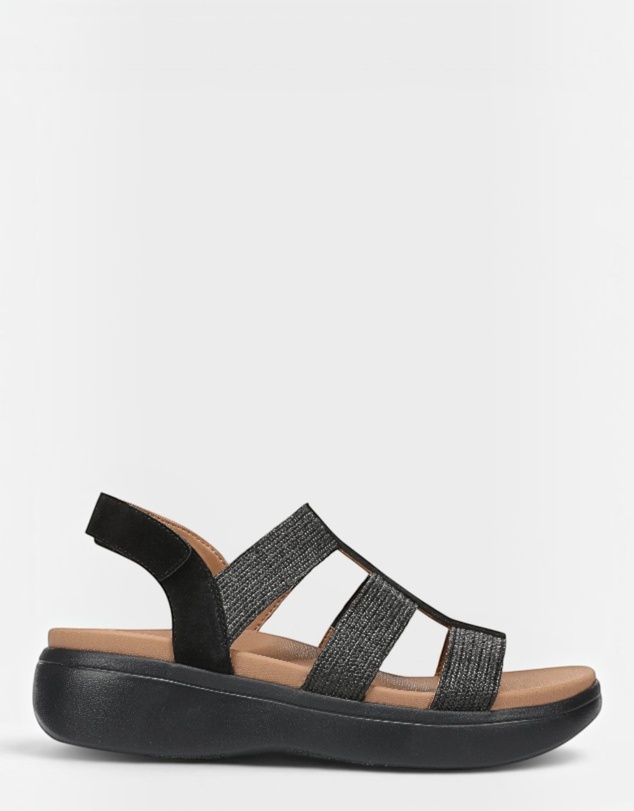 Vionic - Sabrina Flatform Sandal - Black Suede