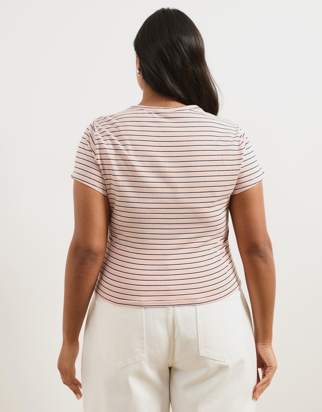 Atmos&Here Curvy - Layla Short Sleeve Stripe Tee