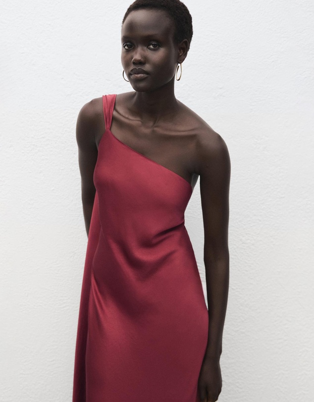 M.N.G - Asymmetrical Satin Dress