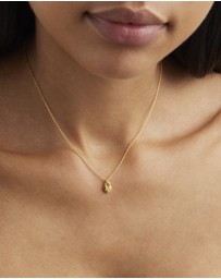By Charlotte - Crystal Lotus Heart Padlock Necklace