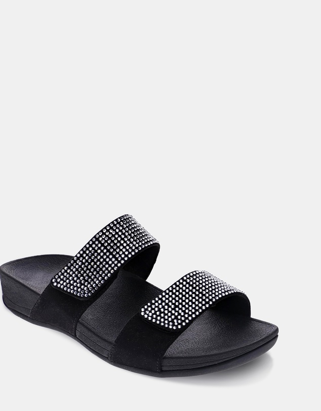 Mia Vita - Avoca Slide - Black Rhinestone