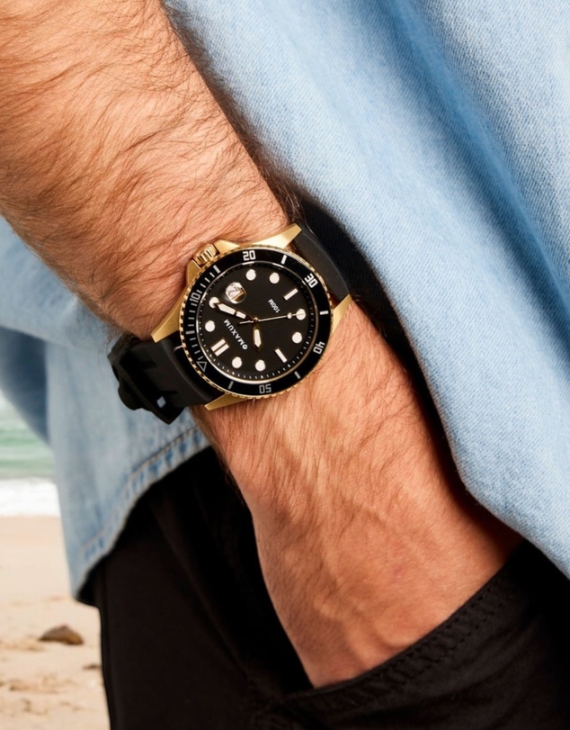 Maxum - Prince Black Dial, Gold Case & Black Silicone Band
