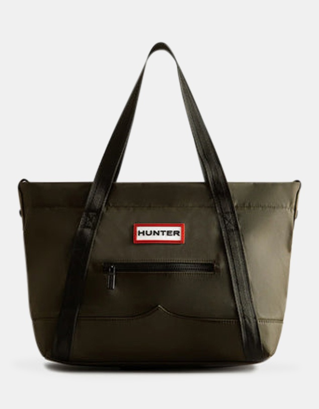 Hunter - Nylon Midi Topclip Tote - Dark Olive