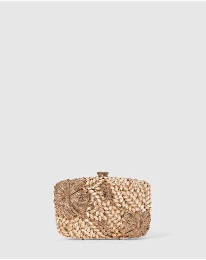 Forever New - Everly Orchid Flower Clasp Hardcase Clutch Bag
