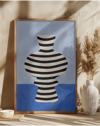 Olive et Oriel - Striped Vase Illusion by Elena Ristova Art Print
