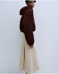 M.N.G - Faux-Leather Godet Skirt