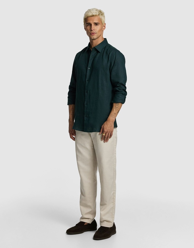yd. - Malta Smart Slim Linen Shirt