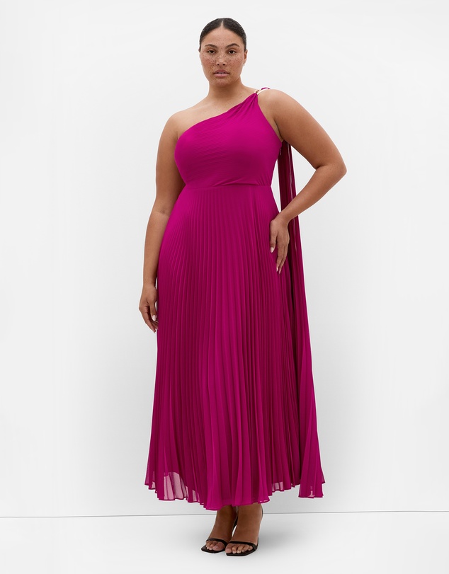 City Chic - Eloura One Shoulder Pleat Maxi Dress