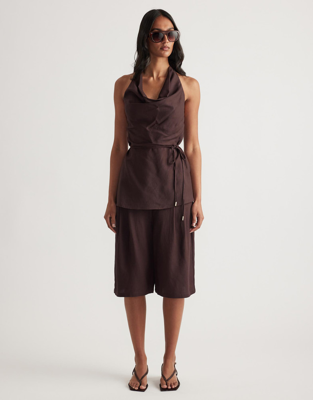 Decjuba - Gwen Linen Blend Halter Top
