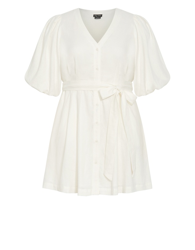 City Chic - Plus size Lori Lined Dress - ivory