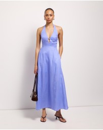 AERE - Odele Linen Halter Midi Dress