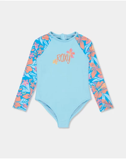 Roxy - Girls 8 to 16 Hibiscus Hugs Long Sleeve Onesie Rash Vest