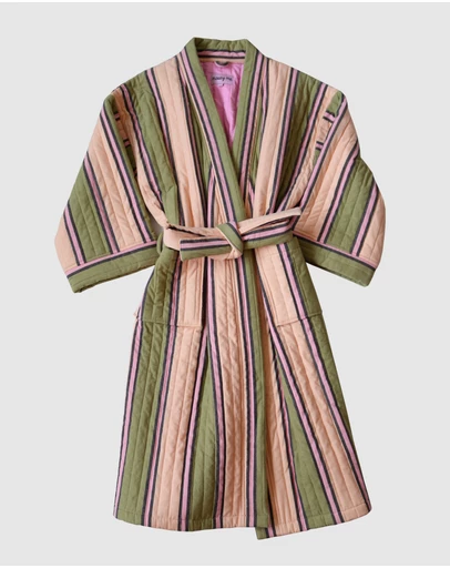 Mosey Me - Carnival Stripe Quilted Robe