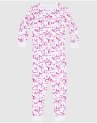 Sant And Abel - Kids Skydog Pink Toile Long PJ Set