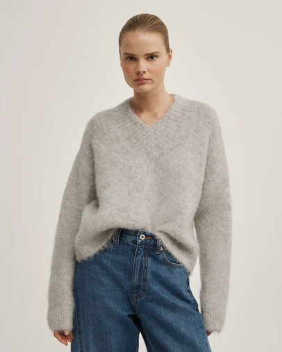 Witchery - High V-neck Fluffy Knit