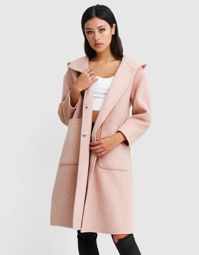 Belle & Bloom - Walk This Way Wool Blend Hooded Coat