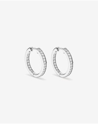 Michael Hill - 20mm Cubic Zirconia Huggie Hoop Earrings in Sterling Silver