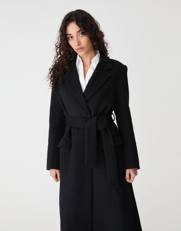 Forcast - Orla Wool Blend Tie Waist Coat