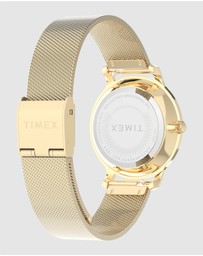 TIMEX - Womens 31mm Transcend Gold-tone Case and Bracelet with Green Dial