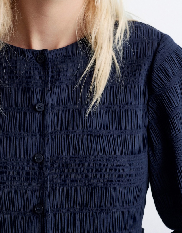 & Other Stories - Smocked Balloon-Sleeve Mini Dress