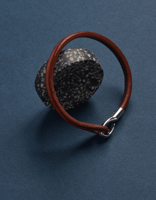 Najo - Kinship Tan Leather & Steel Bracelet (21cm)