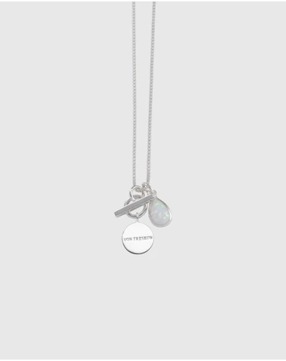 Von Treskow - Box Chain Necklace with Pear Czelline Opal