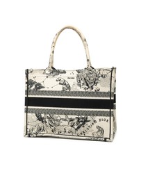 Pre-Loved by Azura Reborn - Pre-Loved Medium Canvas Embroidered Zodiac Toile De Jouy Book Tote