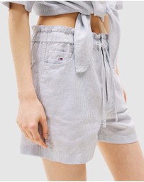 Tommy Jeans - Paperbag Shorts With Linen