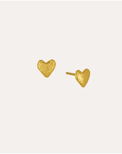 Ottoman Hands - Hammered Heart Stud Earrings