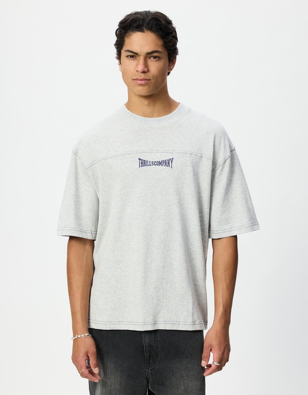 Thrills - Double Down Box Fit Oversized Cropped Contrast Stitch Tee