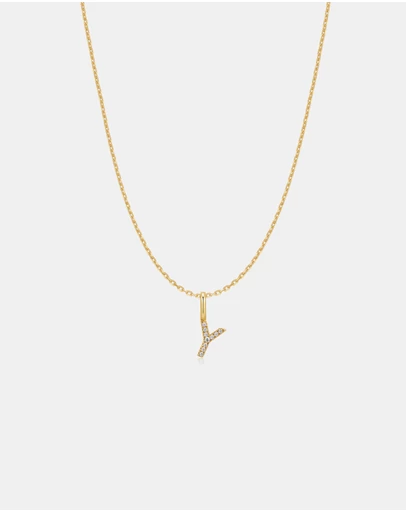 Ania Haie - Ania Haie Gold Letter Y Initial Necklace