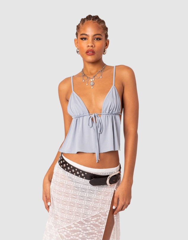 EDIKTED - Rylee Tie Front Open Back Top