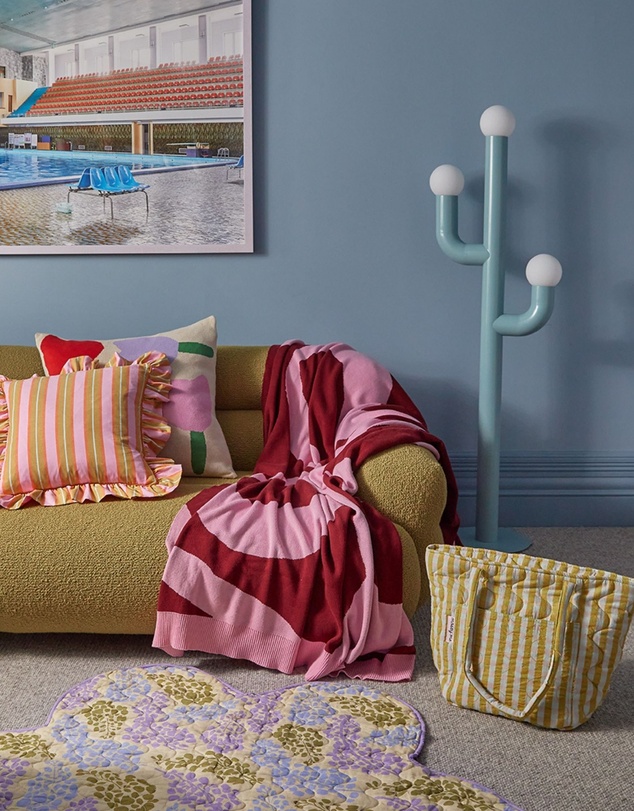 Mosey Me - Sunrise Stripe Ruffle Cushion