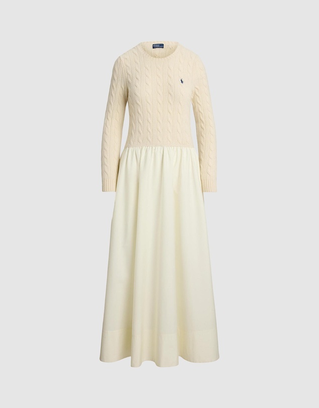 Polo Ralph Lauren - Cable-Knit Poplin Dress - ICONIC EXCLUSIVE