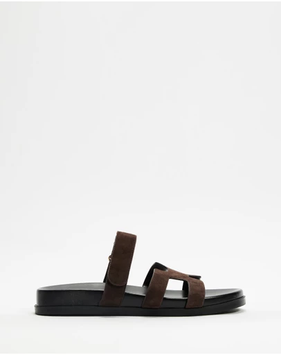 Atmos&Here - Sienna Suede Chunky Leather Sandals