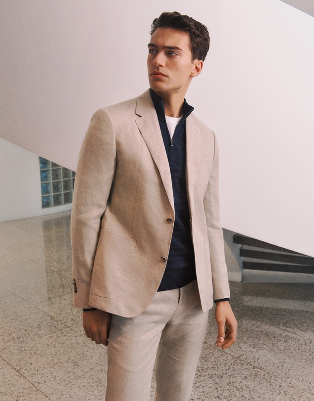 Trenery - Regular Fit Belgian Linen Blazer in Flax