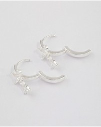 Lovisa - Sterling Silver Trio Marquise Huggie Pear Earrings