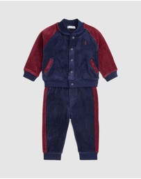 Polo Ralph Lauren - Velour Baseball Jacket & Jogger Pants Set - Babies