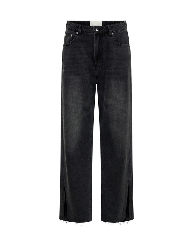 ONE TEASPOON - Billie Low Slung Straight Leg Mid Waist Denim Jeans - Faded Black