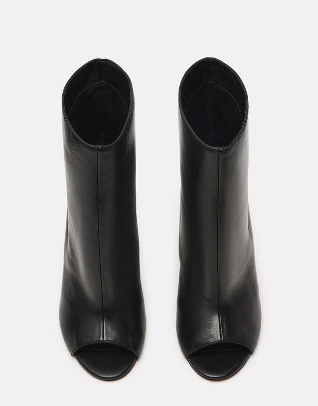 Steve Madden - Relix Black Leather Wedge Booties