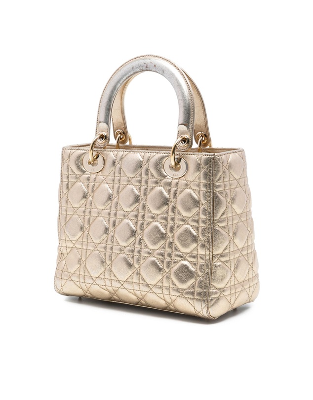 Pre-Loved by Azura Reborn - Pre-Loved Medium Metallic Lambskin Cannage Lady Dior