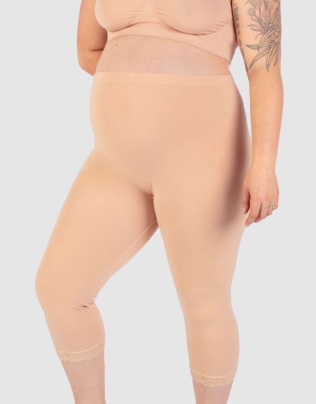 B Free Intimate Apparel - Maternity Anti Chafing High Rise 3/4 Cotton Rich Leggings