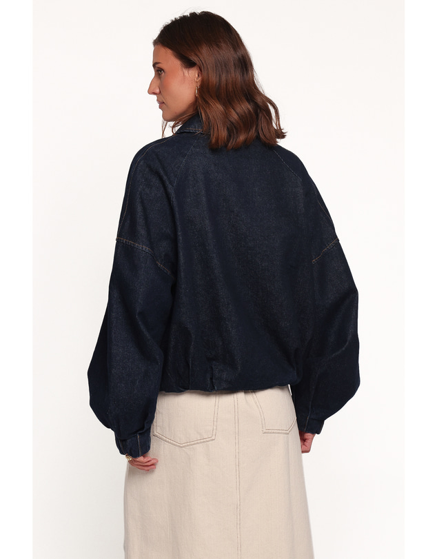 Petal & Pup - Janet Bomber Jacket - Dark Denim Wash