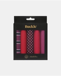 Buckle - Maroon and Red 5-Pack 100% Sustainable Cotton Handkerchief Set
