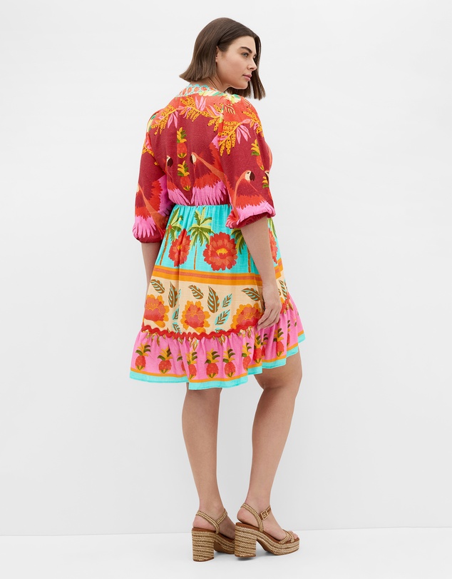City Chic - Cabana Print Ruffle Mini Dress