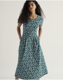 Seasalt - Seasalt Cornwall Blue Veronica Short Sleeve Midi Dress
