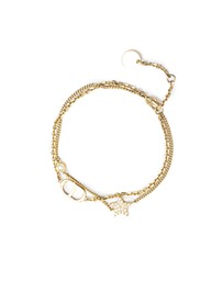 Pre-Loved by Azura Reborn - Pre-Loved Petit Gold Plated CD Star Charm Double Chain Bracelet