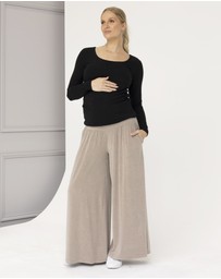 Angel Maternity - Essential Winter Maternity Rib Top in Black